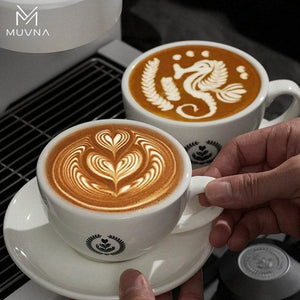 MUVNA Ceramic Latte Cup and Saucer Set.