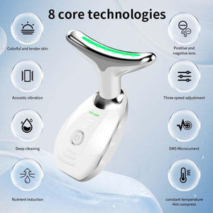 جهاز Skin Care لشد الرقبة وإزالة التجاعيد بتقنية EMS و LED.