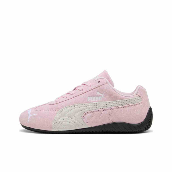 PUMA Speedcat Piping shoes in light pink with white logo detailing.