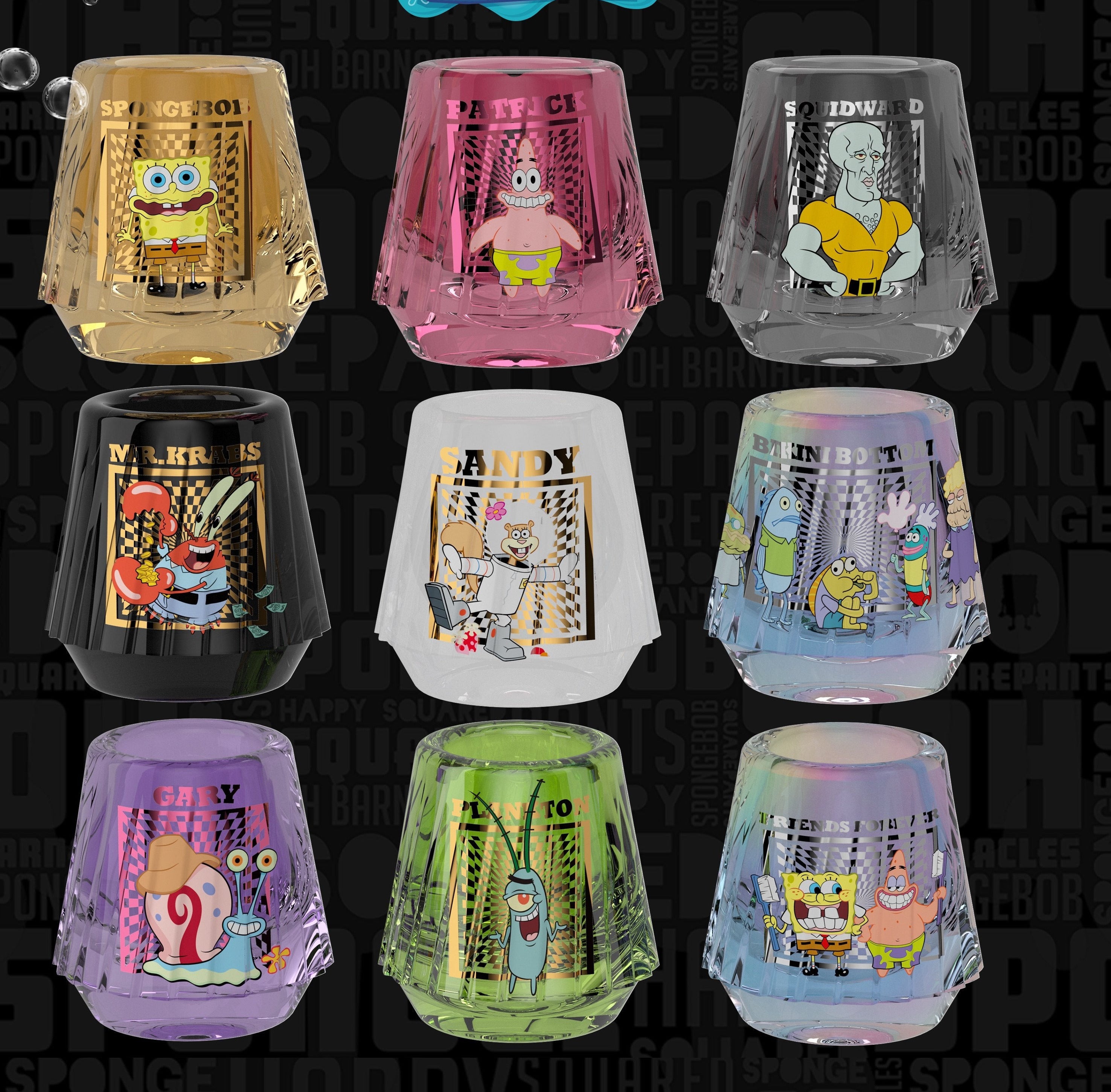 Cocinare SpongeBob SquarePants 25th Anniversary Crystal Glass Blind Box Coffee Tasting Cup 9 gift boxes