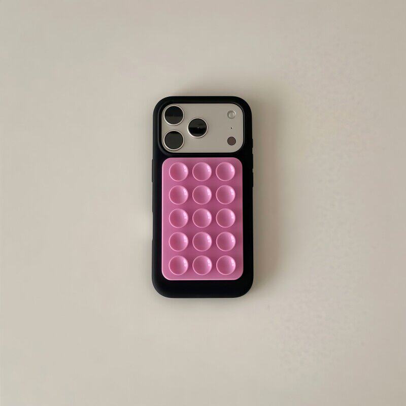 Double-sided silicone suction cup phone case holder high-value anti-drop three-dimensional suitable for Apple 17 female 2026 new model.