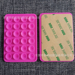24pcs silicone suction cups black simple suction cups sticker non-slip phone case portable removable mobile phone holder square.
