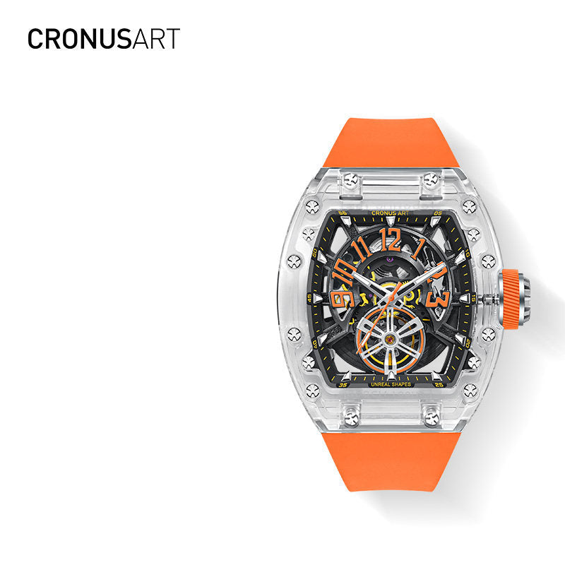ساعة CRONUSART بتصميم Crystal Case الشفاف وميزة Luminous Point