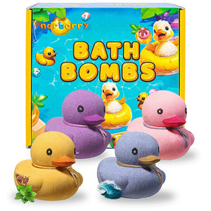 4 Amazon cross-border children's bath balls, bath salt balls, multi-bubble bath, cute duck special-shaped bath ball set box