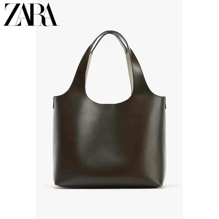 حقيبة كتف تسوق نسائية كبيرة بسعة واسعة من Zara 2025 لفصل الخريف
