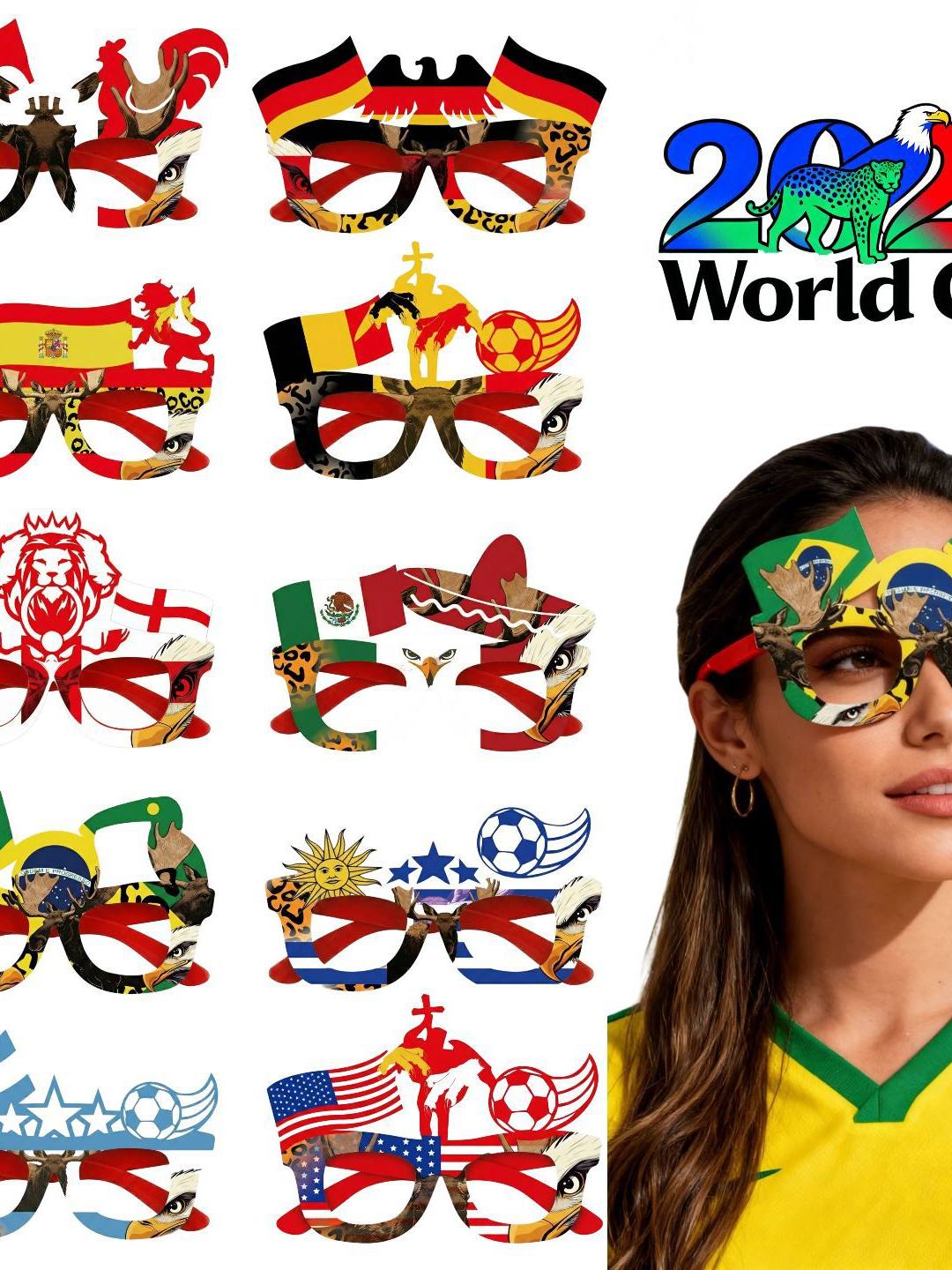 نظارات احتفالات World Cup بتصاميم أعلام دول متنوعة