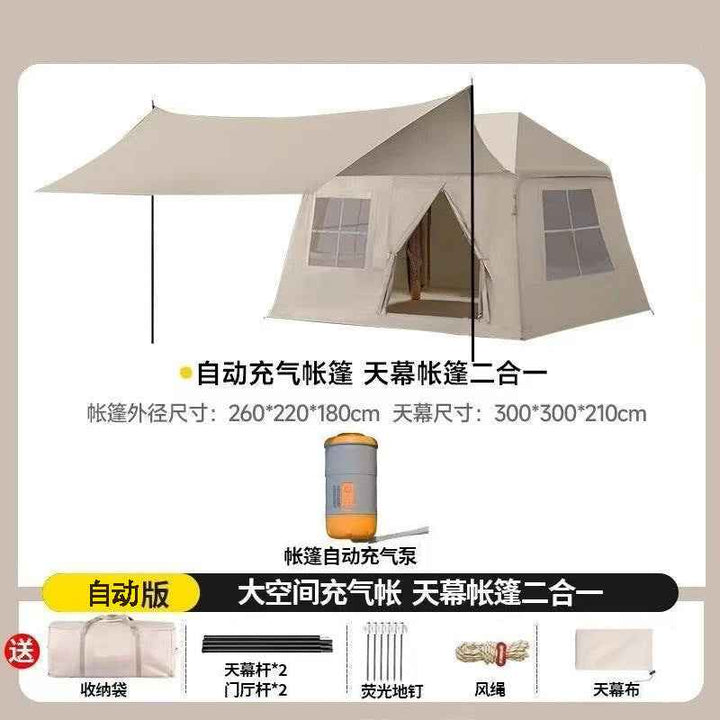 Inflatable tent camping outdoor portable folding tent with quick open and free construction for overnight picnic use