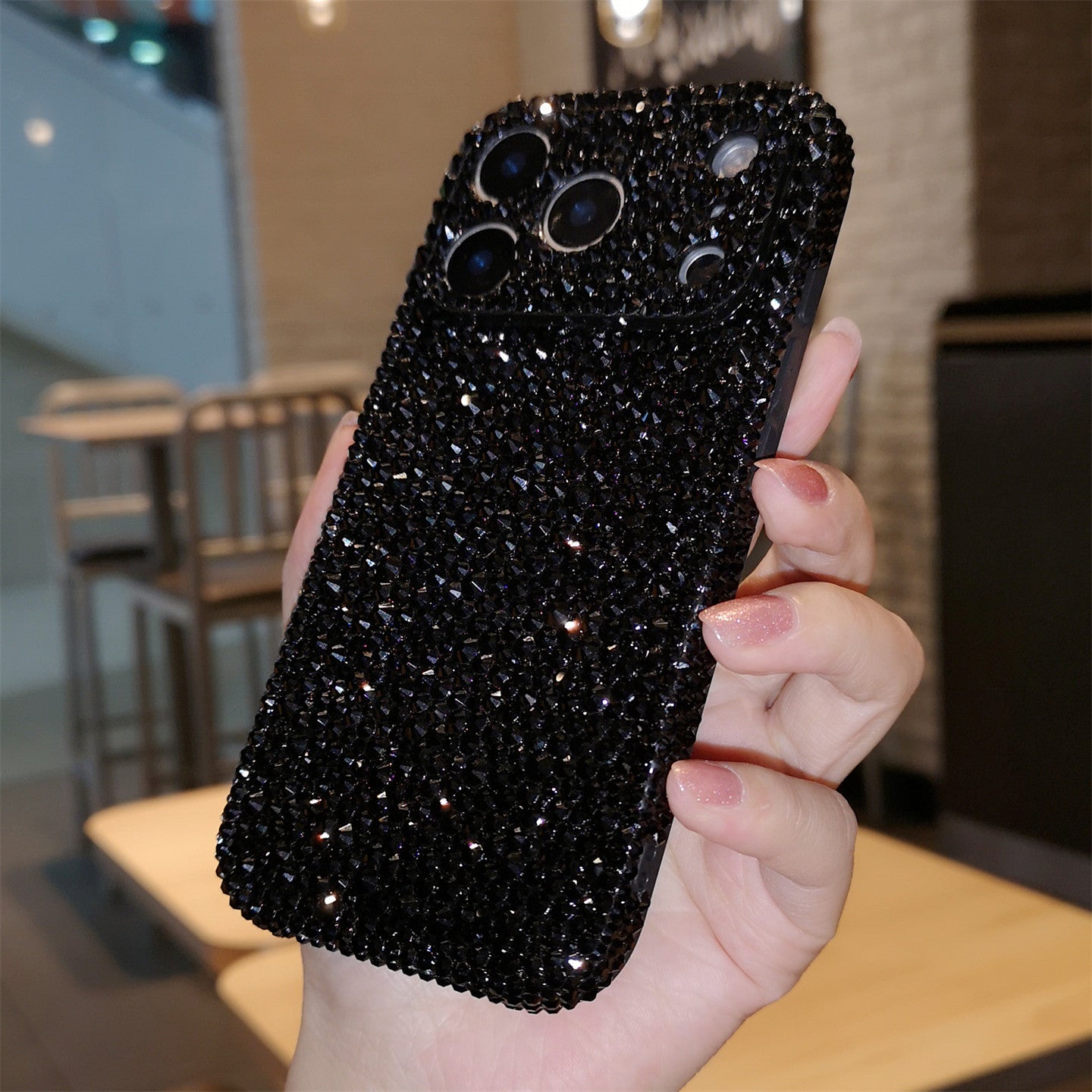 For iPhone 17 Pro Max, Apple 16 Phone Case, Air Luxury Rhinestone, 14 Ring Holder, Protective Case, 13 All-Inclusive, 15 Plus Drop-Resistant, 12 Women