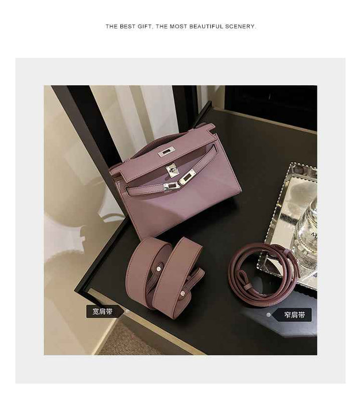 Racechoice Crossbody Bag Premium Purple Bag Women's Wide Strap Generation Kelly Bag One Shoulder Armpit Bag