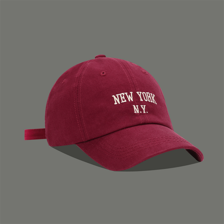 قبعة بيسبول كورية ماركة تايد حمراء مطرزة ناعمة للشارع بأناقة عصرية للسيدات والرجال