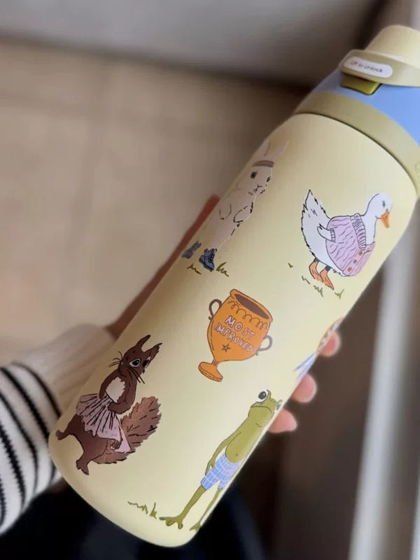American version of Owala's new UO co-branded Animal World thermos cup FreeSip double drink lid insulation straw