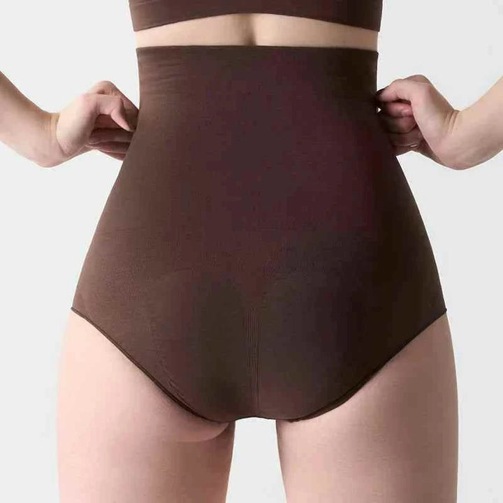 High waist brown body shaping shaper by SKIMS Kardashian with smooth, seamless edges and stretchy fabric for daily comfort and a sleek silhouette