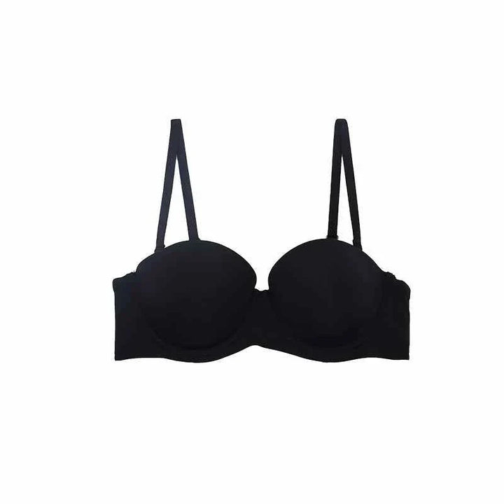 SKIMS Kardashian Women's half cup black bra with adjustable detachable straps and back closure