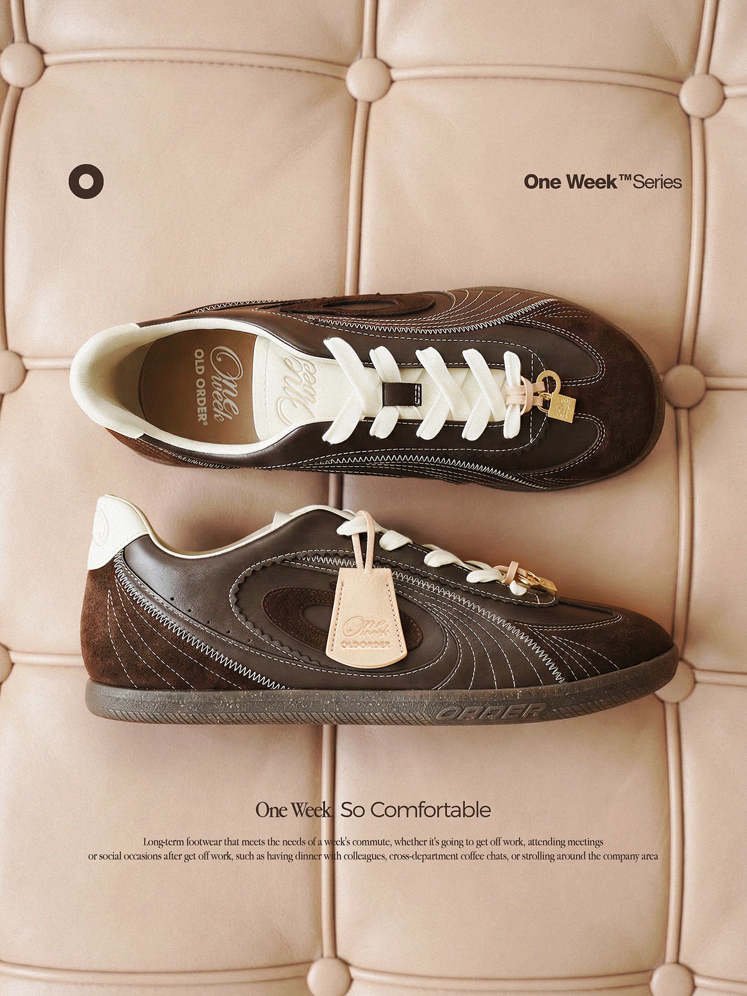حذاء OLD ORDER One Week بني أنيق حذاء رياضي مريح