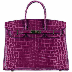 شنطة Birkin نسائية فاخرة بنقشة جلد التمساح  – جودة صينية عالية.