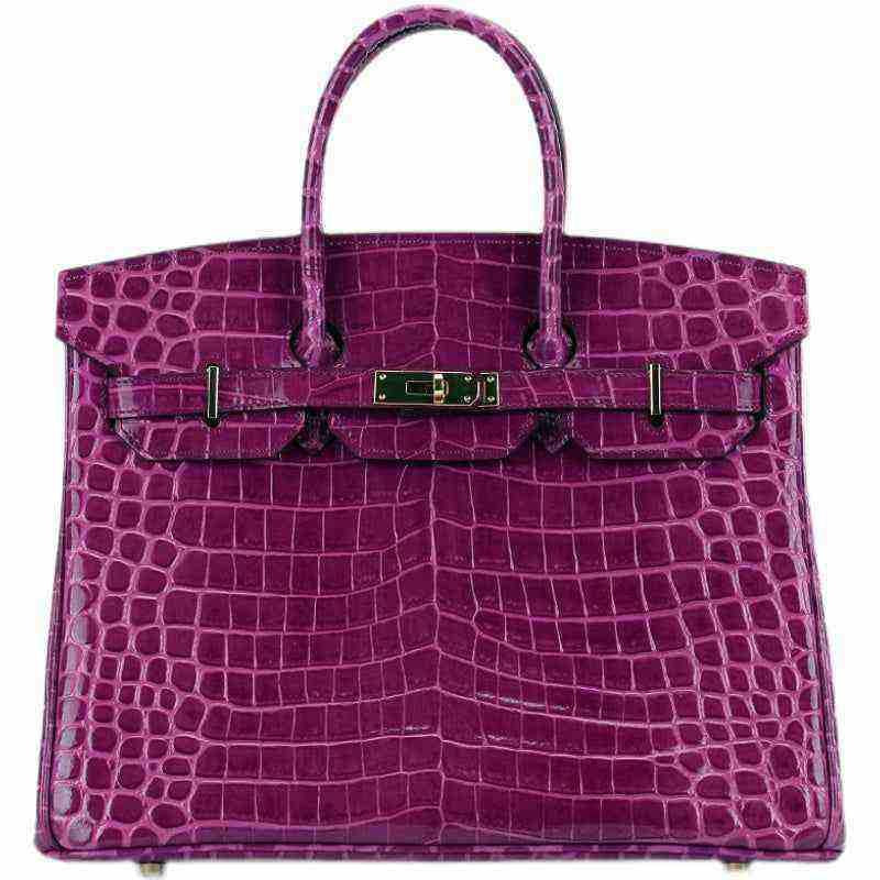 شنطة Birkin نسائية فاخرة بنقشة جلد التمساح  – جودة صينية عالية.