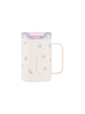 Starbucks Cup 2025 Garden Dance Fresh Handle Portable Office Home Stainless Steel Double Spout Tabletop Cup.