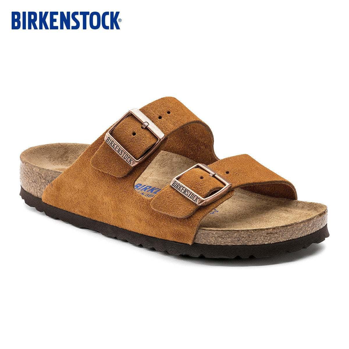BIRKENSTOCK  Arizona double-buckle slippers.