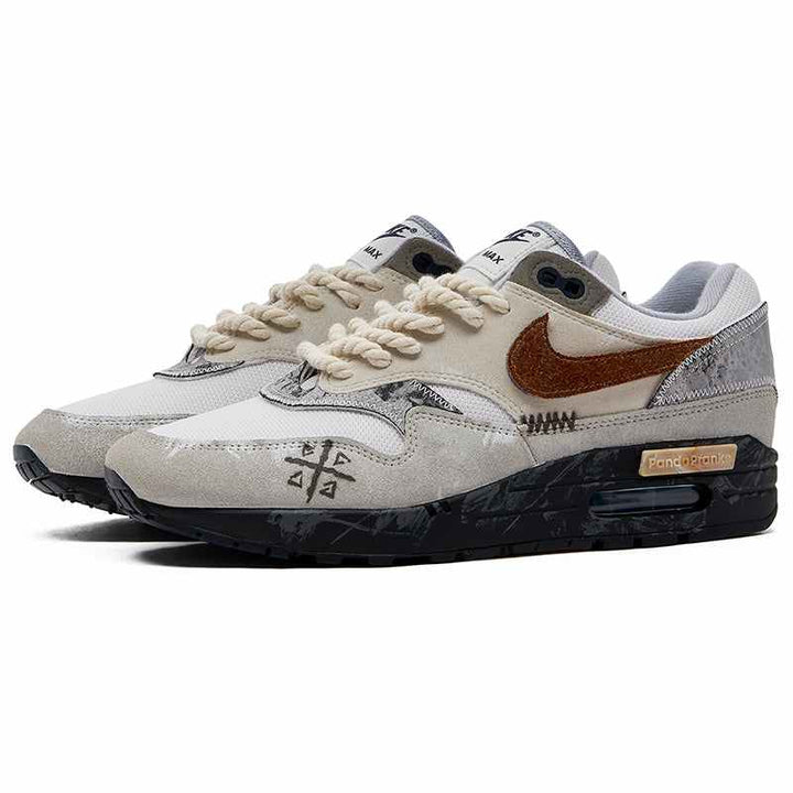 Custom Nike Air Max 1 sneakers with classic and modern design, featuring elegant color blending and durable luxury materials.