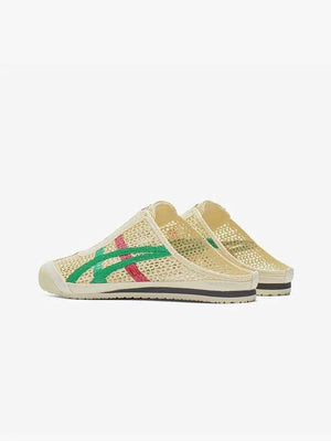 Onitsuka Tiger MEXICO 66 SABOT حذاء أسكس ميكسيكو 66 سابوت - سكري بشعار أخضر وأحمر.