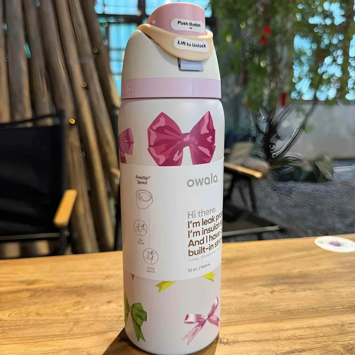 Owala FreeSip Cute Edition leak-proof water bottle with dual spout and insulated design for 24-hour cold drinks