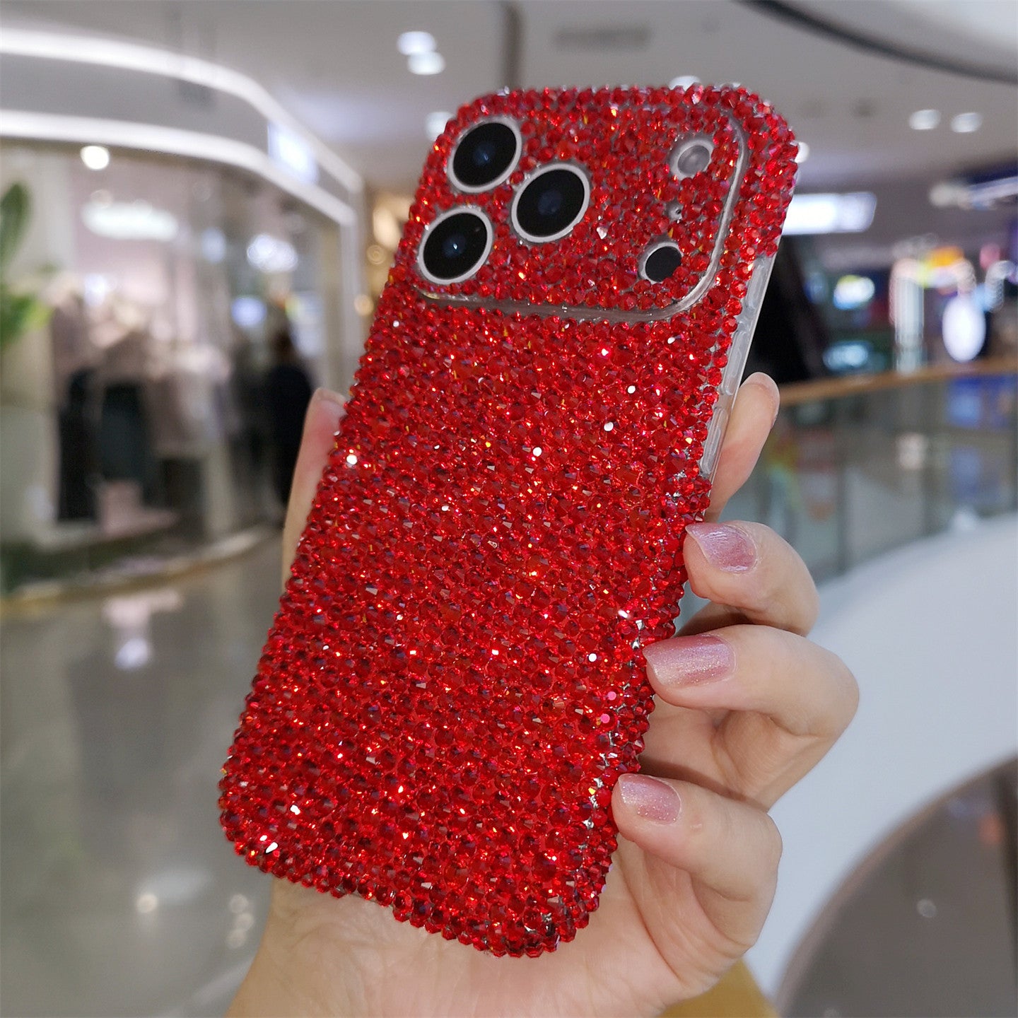 For iPhone 17 Pro Max, Apple 16 Phone Case, Air Luxury Rhinestone, 14 Ring Holder, Protective Case, 13 All-Inclusive, 15 Plus Drop-Resistant, 12 Women