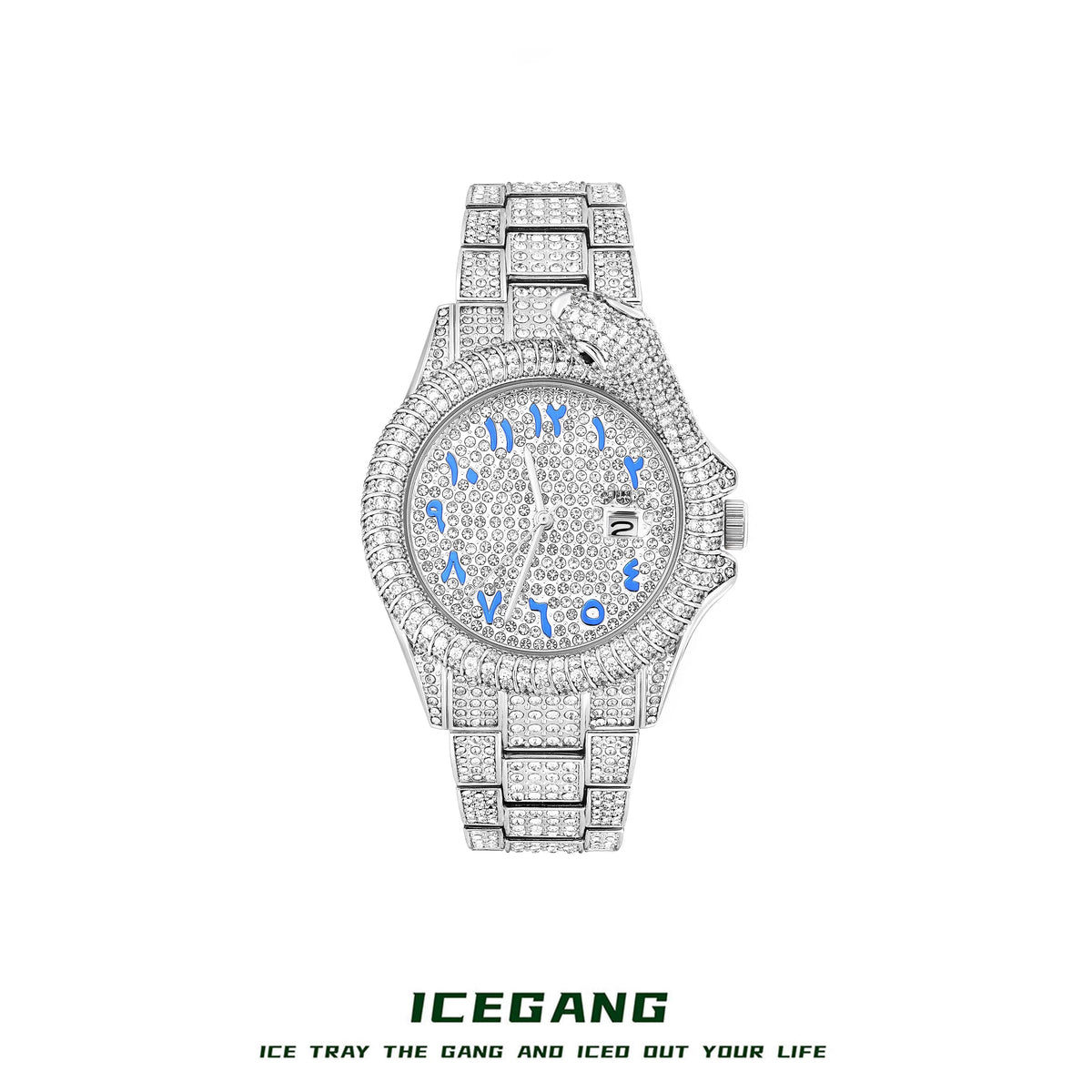 ساعة ICEGANG بميناء أزرق من الأمام