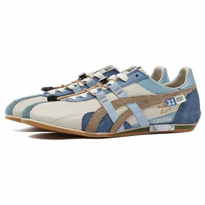 حذاء Sneakers PandaPrank مريح باللون الأزرق والبيج.