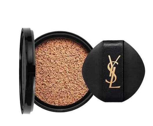 YSL Cushion Foundation luxury makeup compact with shade 25 for healthy skin tone and iconic black case