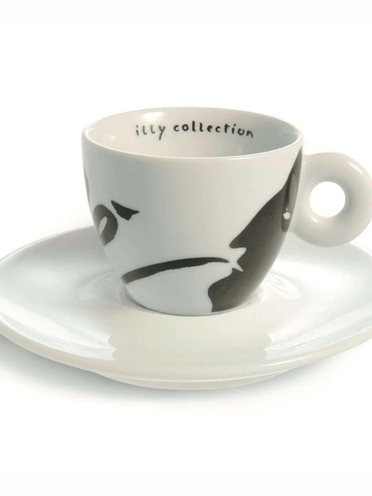 أكواب Espresso من illy collection بتصاميم فنية ملونة.