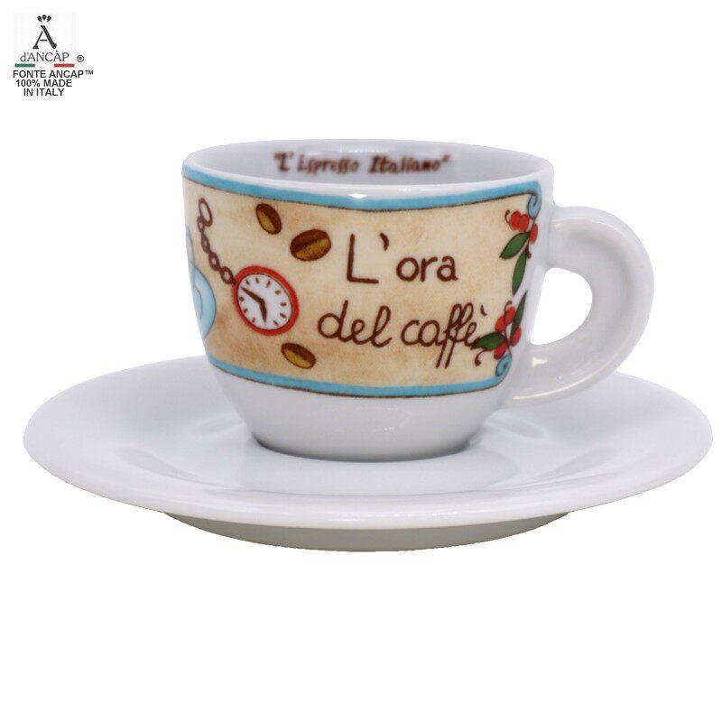طقم أكواب قهوة Espresso إيطالي من d'AnCap بتصاميم كلاسيكية.