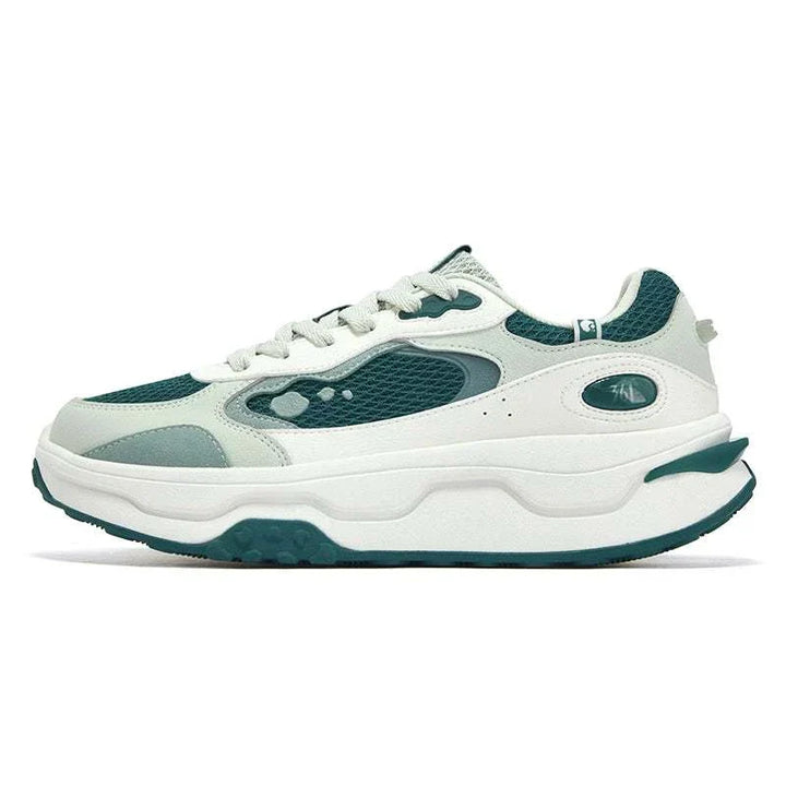 حذاء رياضي 361 تصميم شبكي مريح بألوان كريمية وخوخية مع نعل سميك يمتص الصدمات مناسب للاستخدام اليومي والأنشطة المختلفة