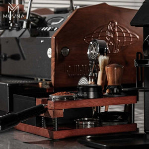 MUVNA Espresso Solid Wood Tamping Stand.