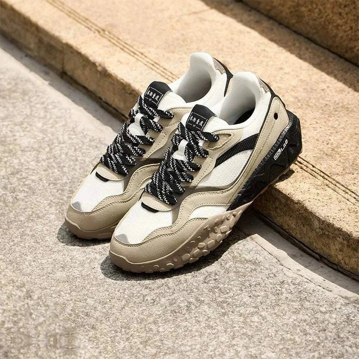 حذاء 361 Sneakers كلاسيكي بخامات جلد وقماش شبكي بألوان خريفية مميزة ونعل مطاطي مريح ومقاوم للانزلاق