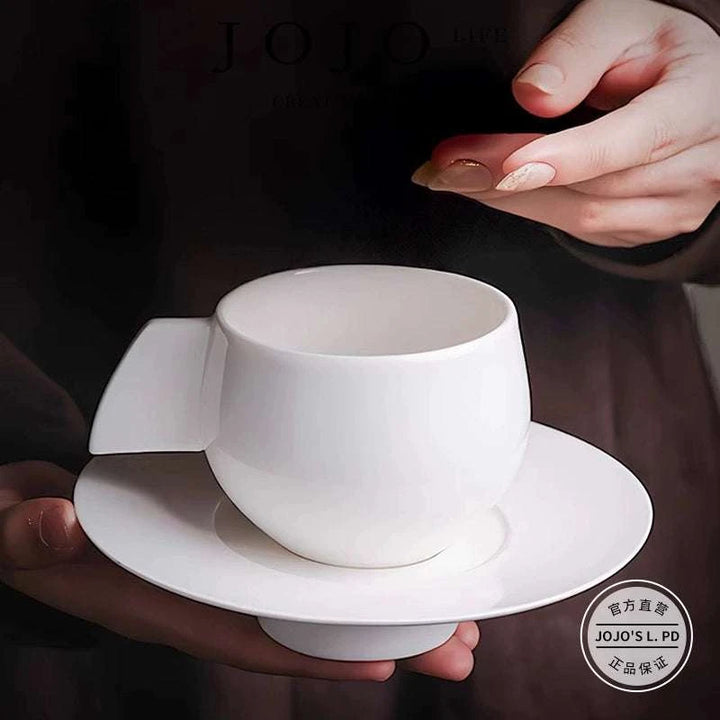 JOJO'S L. PD. Elegant.UFO White Porcelain Coffee Mug Mug Special Latte Art Cup | Huazhang
