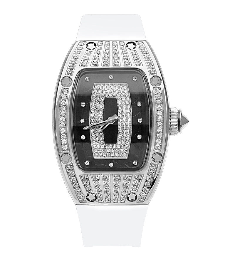 Light luxury niche diamond-encrusted women's watch, tonneau-shaped large dial, gypsophila high-end luxury women's watch brand genuine.