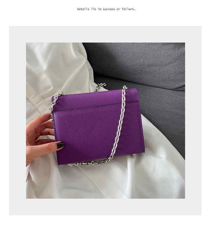 racechoice small square bag autumn and winter high-end purple chain bag mini mobile phone bag women's casual messenger bag