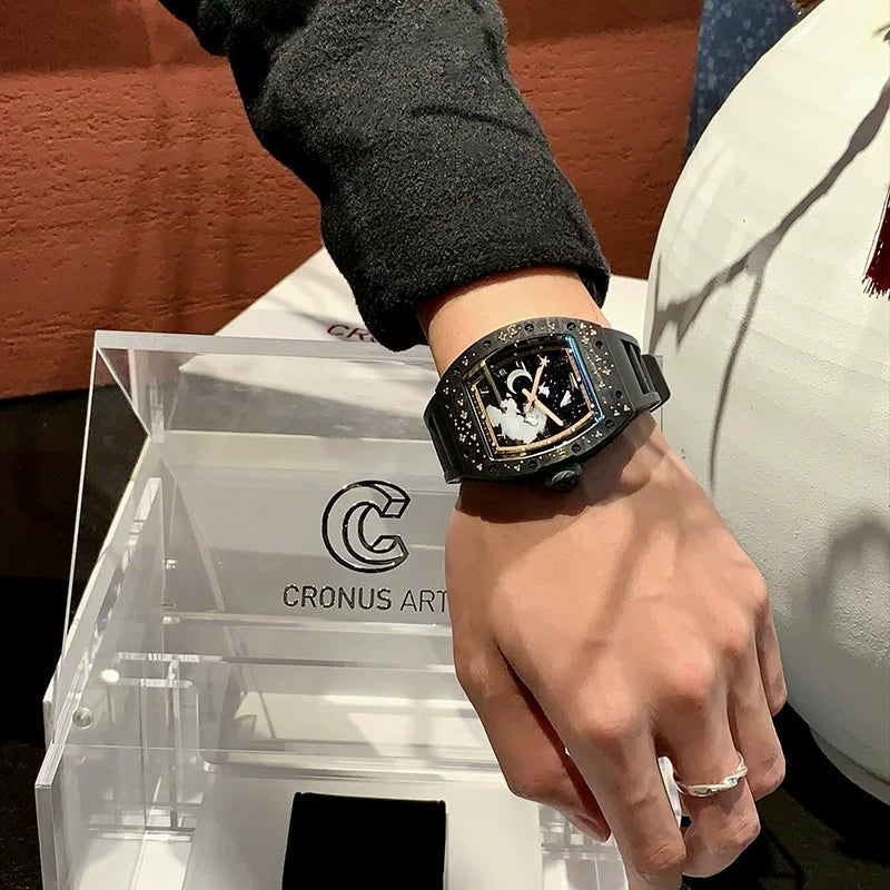 CRONUSART Carbon Fiber Fun Series National Style Trend Mechanical Watch Automatic Mechanical Watch