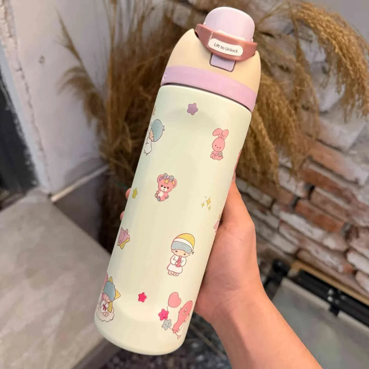 Owala FreeSip Cute Edition water bottle with dual drinking spout and adorable character design