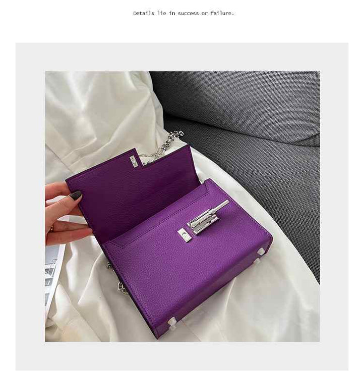 racechoice small square bag autumn and winter high-end purple chain bag mini mobile phone bag women's casual messenger bag