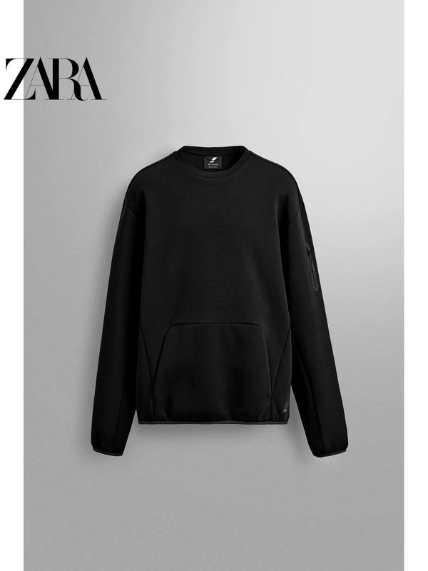 ZARA 2025 Fall New Sports Men's Crew Neck Sport Tech Shirt