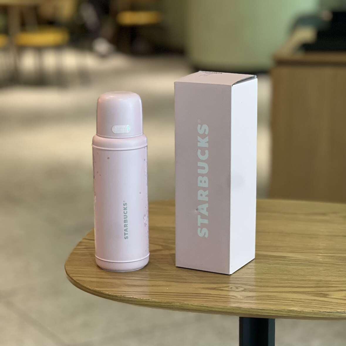 Starbucks Cup 2025 Cherry Blossom Spring Bloom Pink Girl's Heart Cold Glass Stainless Steel Straw Insulated Water Cup.