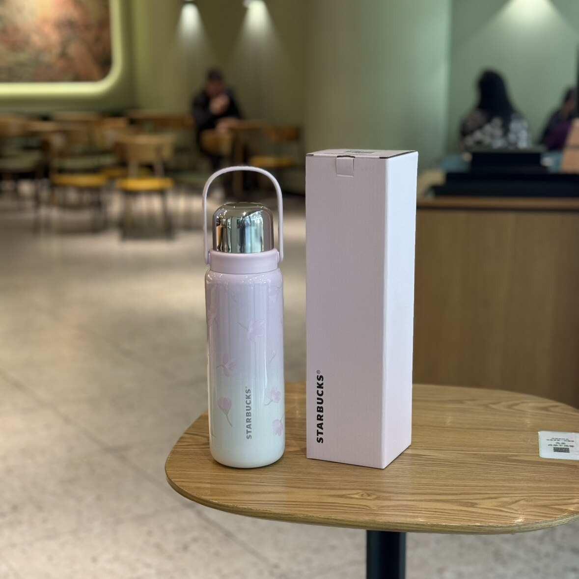 Starbucks Cup 2025 Cherry Blossom Spring Bloom Pink High Value Mark Glass Straw Stainless Steel Insulated Water Cup.