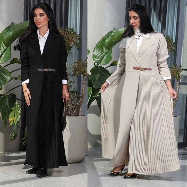 leather button robe عباية