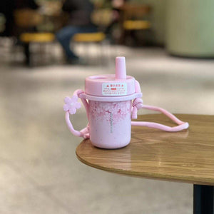 Starbucks Cup 2025 Cherry Blossom Spring Bloom Pink Girl's Heart Cold Glass Stainless Steel Straw Insulated Water Cup.