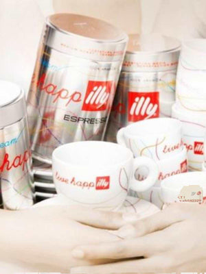 فنجان Espresso illy سيراميك بتصميم Live happily.