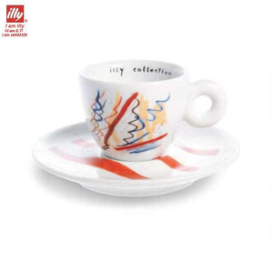 فنجان قهوة illy collection سيراميك بتصميم فني ملون.