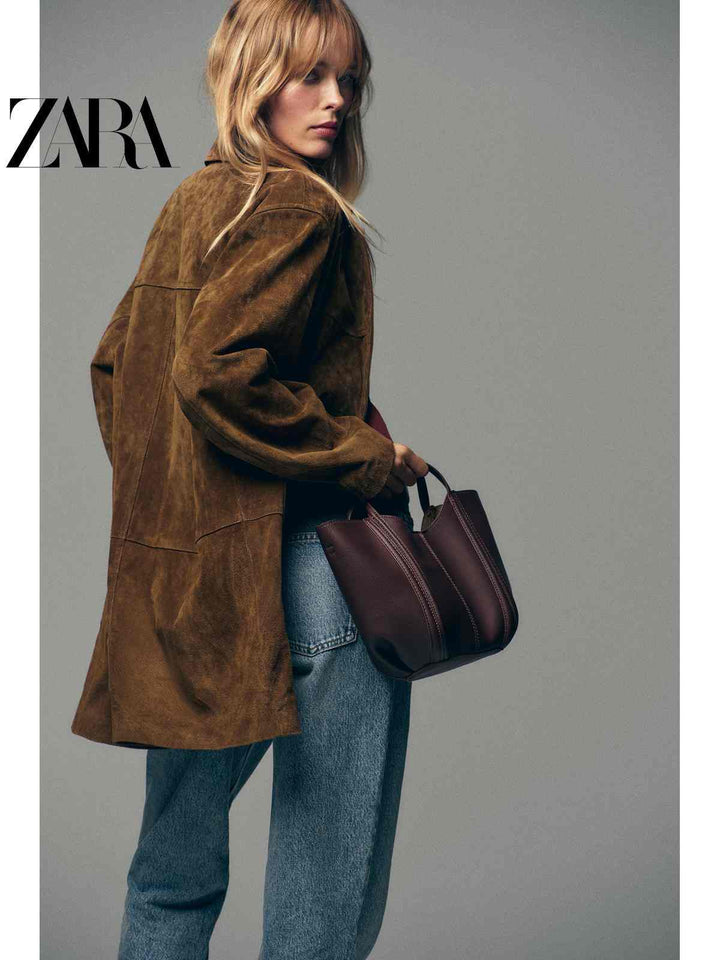 ZARA2025 Autumn New Women's Bag Thread Decoration Mini Casual Handbag Crossbody Bag 6392610 624