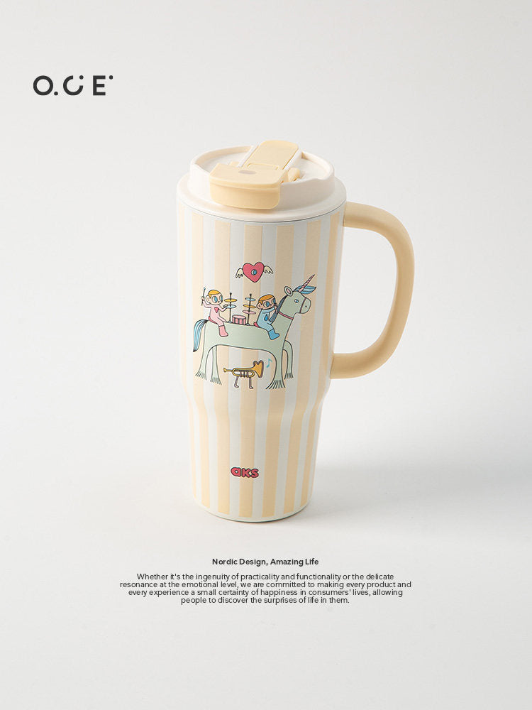 [Half Price on 2nd Item] Hug Cup, Insulated Cup, Women's Stainless Steel High-Appearance Water Cup, Tumbler Cup, Insulated Straw Cup