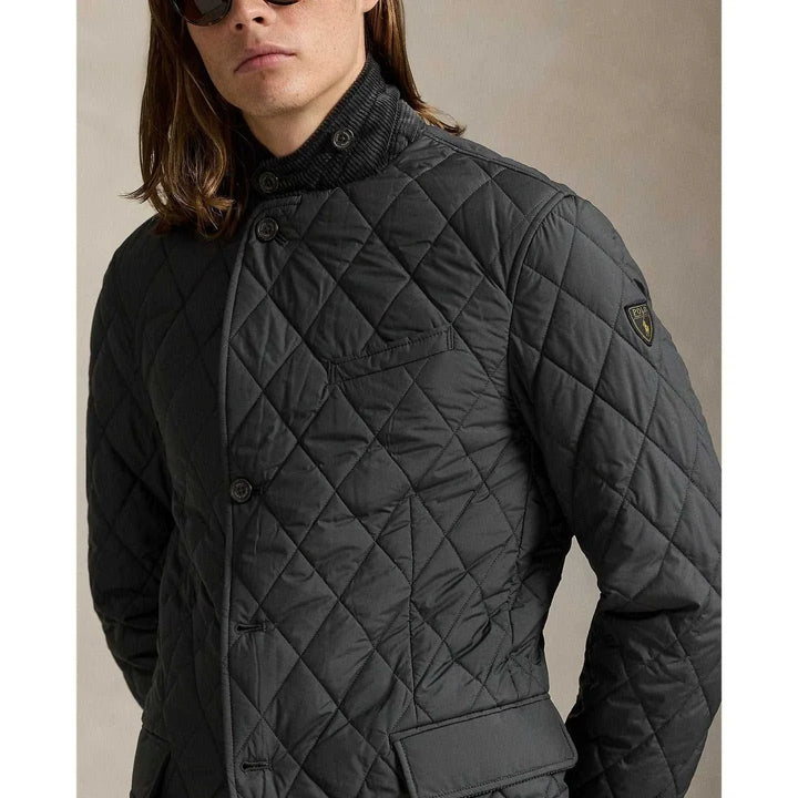 جاكيت Ralph Lauren مبطن بنمط ماسي غامق مع ياقة مبطنة وقصّة مفصلة أنيقة